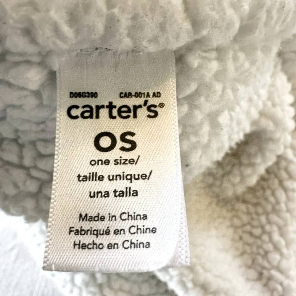 Carters Puppy Dog Face Blue Baby Blanket Sherpa 3D Sensory